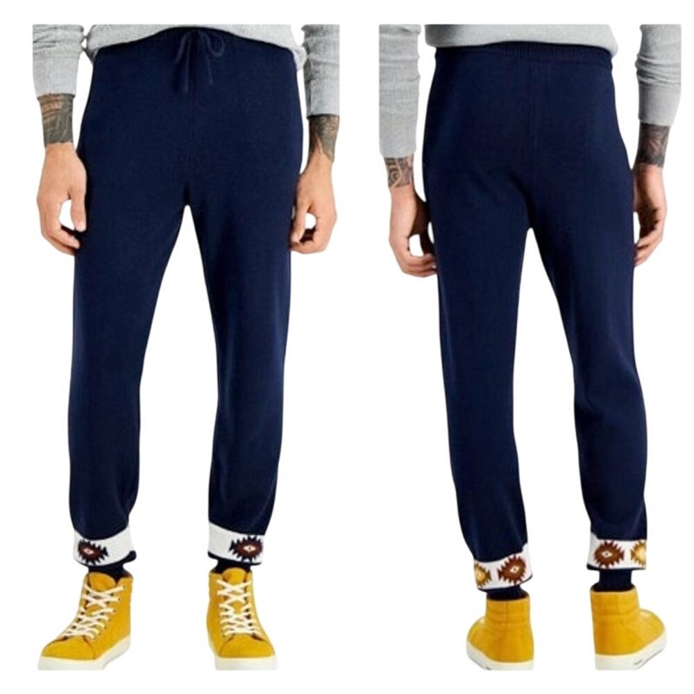 Sun + Stone Matty Knit Sweater Jogger Pants - Navy -Men's Size Medium - $70